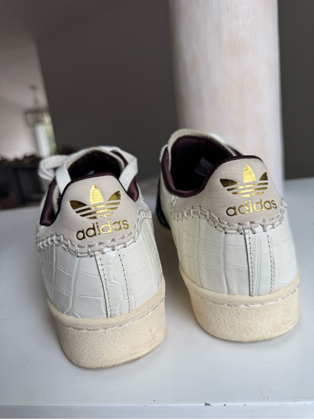 adidas Superstar Wales Bonner Croc White Navy Sneakers Size 13 - Picture 15 of 16